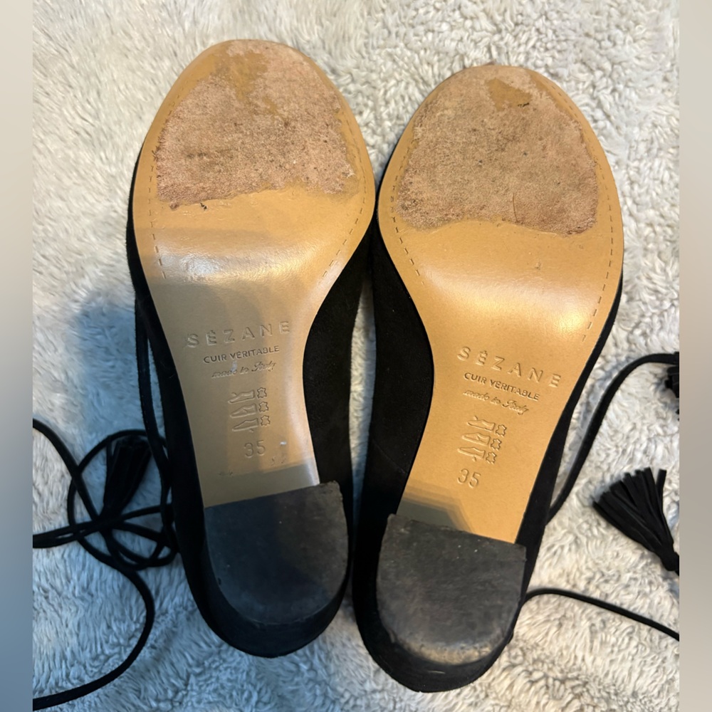Sezane Black Suede Heels - Picture 6 of 11